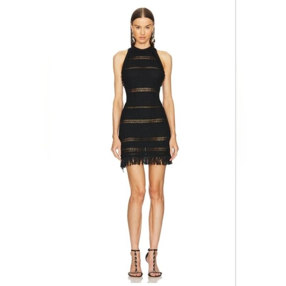 NWT Isabel Marant Etoile Aralia Black Crochet Mini Dress